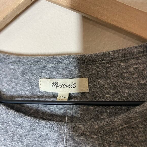 NEW Madewell Crewneck Short Sleeve Thong Bodysuit Gray Size XXL - Picture 2 of 9